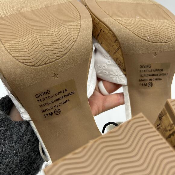 Pop Womens Giving Heeled Sandals White Size 11M - Picture 7 of 10